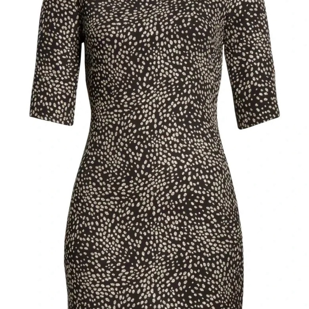 NWT $395 Alice + Olivia Black and Silver Mini Dress - Picture 2 of 11